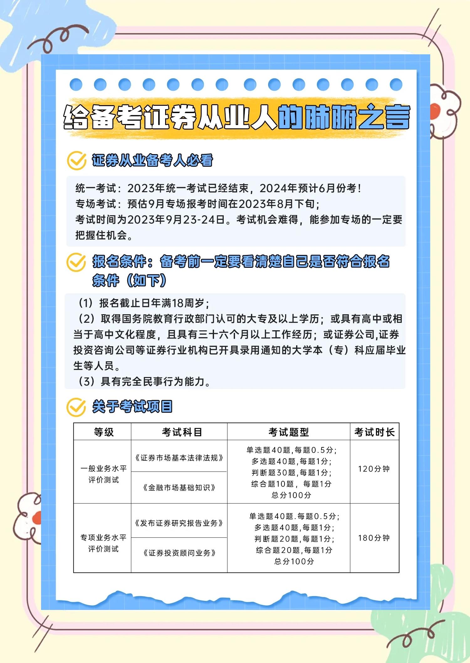证券从业资格考点(证券从业资格考试科目有哪些)